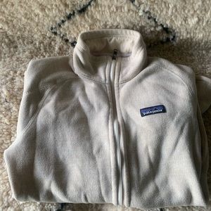 Patagonia cream zip up fleece